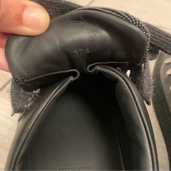 Brunello Cucinelli black leather platform sneakers with Monili detail size 7.5 - Picture 7 of 8